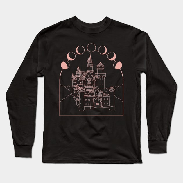 Castle On A Cloud - Pink Long Sleeve T-Shirt by Sacred The Threads
